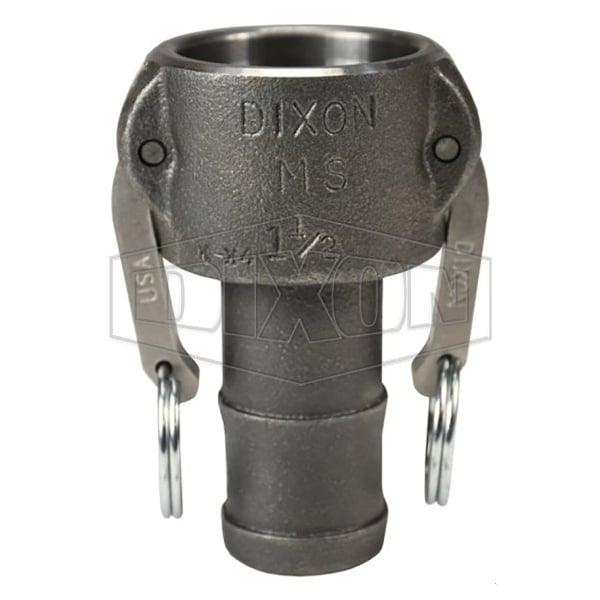 Type-C Cam and Groove Coupler, 1-1/2 in Nominal, Female Coupler x Hose Shank End Style, Malleable Ir
